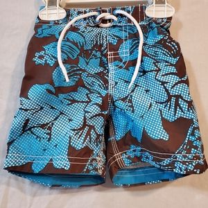 Old Navy Blue hibiscus swim trunks